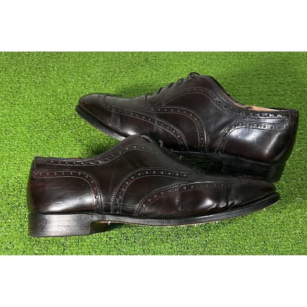 Vintage Allen Edmonds‎ Oxford Wing Tips 10 1/2 Deep Burgundy Leather Patina